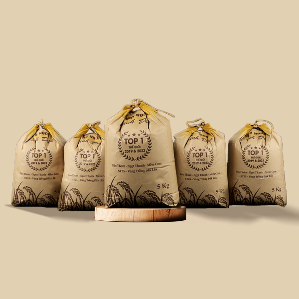 Gạo Ngon Cánh Diều ST25 Túi 5KG - Combo 5 túi